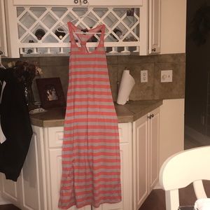 Cream and Pink Stripped Dress